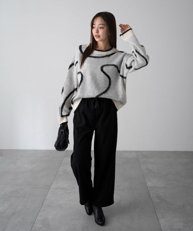 ニュアンスライン配色プルオーバー