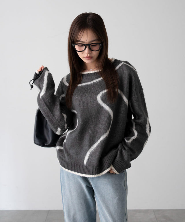 ニュアンスライン配色プルオーバー