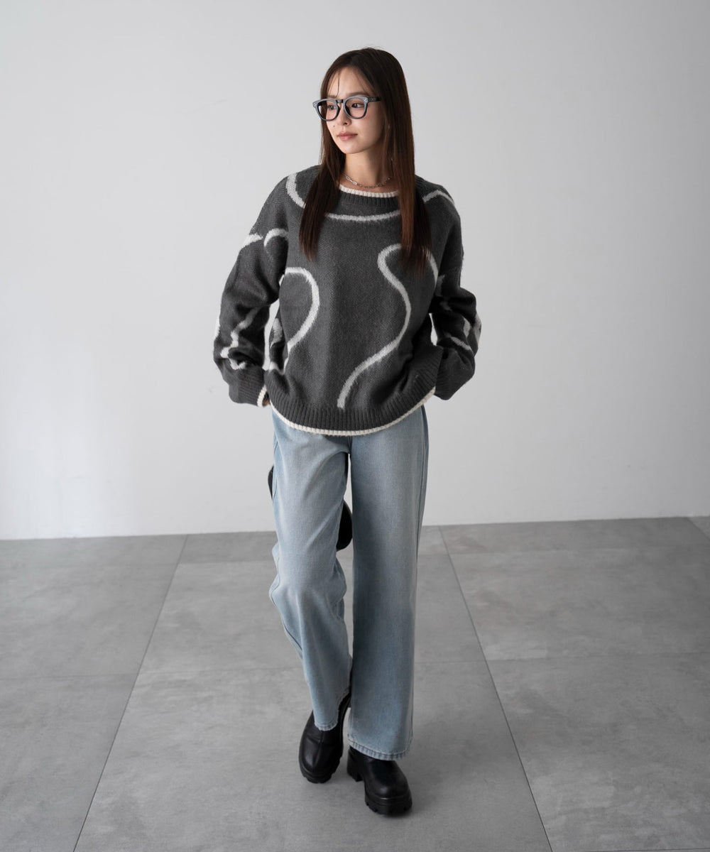 ニュアンスライン配色プルオーバー