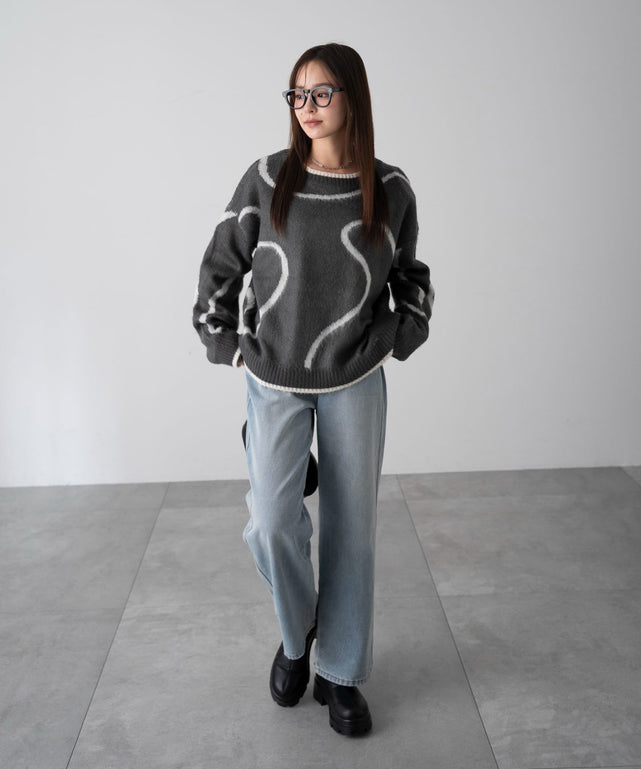 ニュアンスライン配色プルオーバー