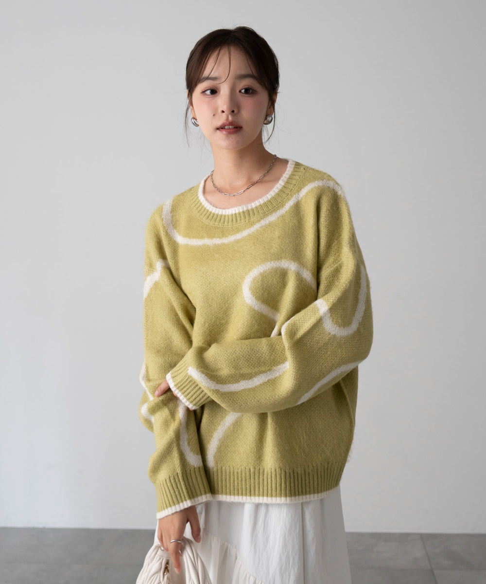 ニュアンスライン配色プルオーバー