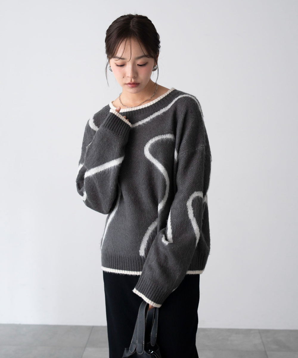 ニュアンスライン配色プルオーバー