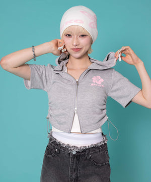 杢グレー　モデル:158cm F着用