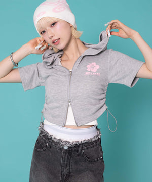 杢グレー　モデル:158cm F着用