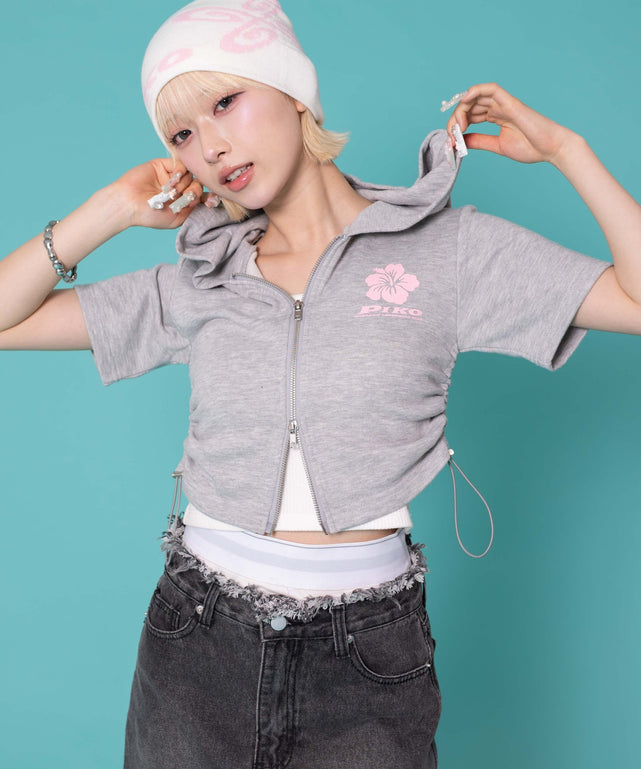 杢グレー　モデル:158cm F着用