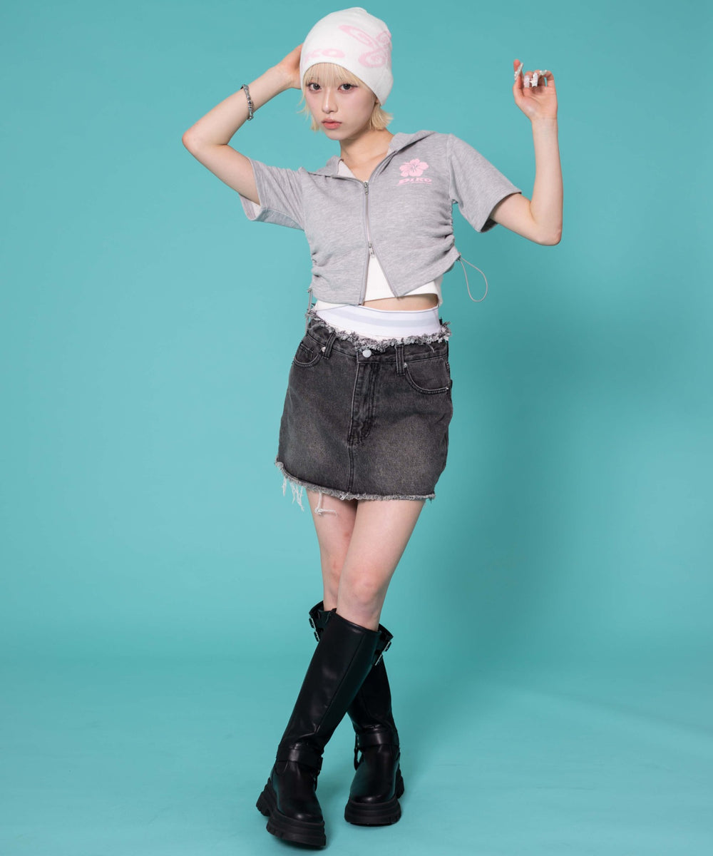 杢グレー　モデル:158cm F着用