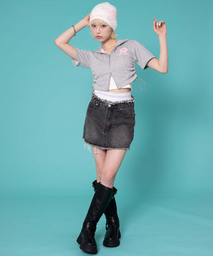 杢グレー　モデル:158cm F着用