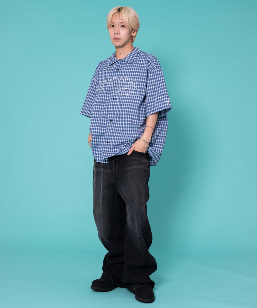 ブルーチェック1 モデル:175cm　L着用