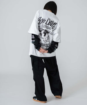 ホワイト　モデル：168㎝　L着用