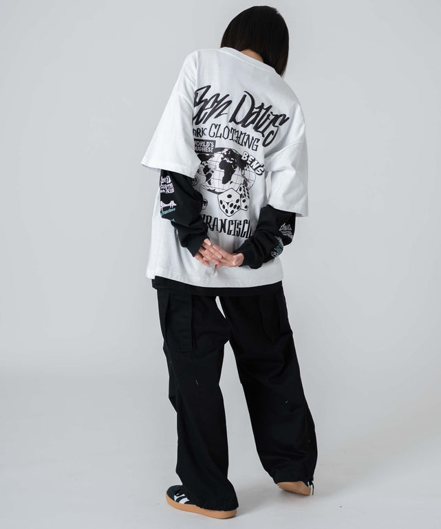 ホワイト　モデル：168㎝　L着用