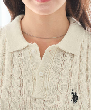 別注USPOLO　ケーブルニットポロ