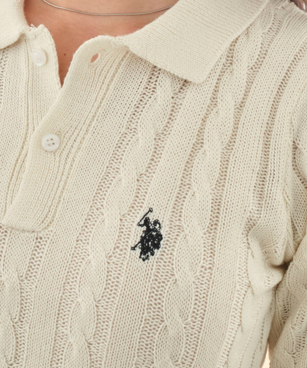 別注USPOLO　ケーブルニットポロ