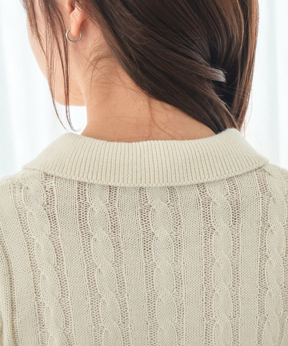 別注USPOLO　ケーブルニットポロ