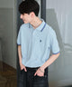 別注USPOLOラインポロシャツ/サックス モデル：177cm L着用