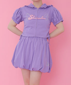 パープル モデル：155cm M着用