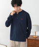 U.S.POLO ASSN.ヘンリーネックロンT/ネイビー　モデル：180cm L着用