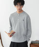 U.S.POLO ASSN.ヘンリーネックロンT/杢グレー　モデル：180cm L着用