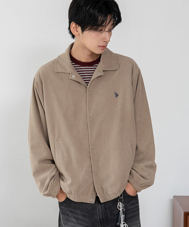 U.S.POLO ASSN.コーデュロイコーチJKT/ベージュ　モデル：180cm L着用