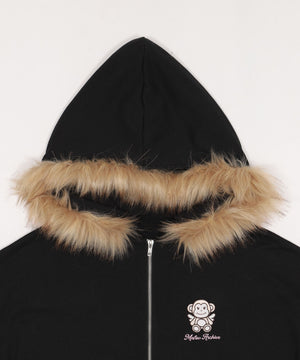 MAFAVARCHIVE　ファーフードジップパーカー