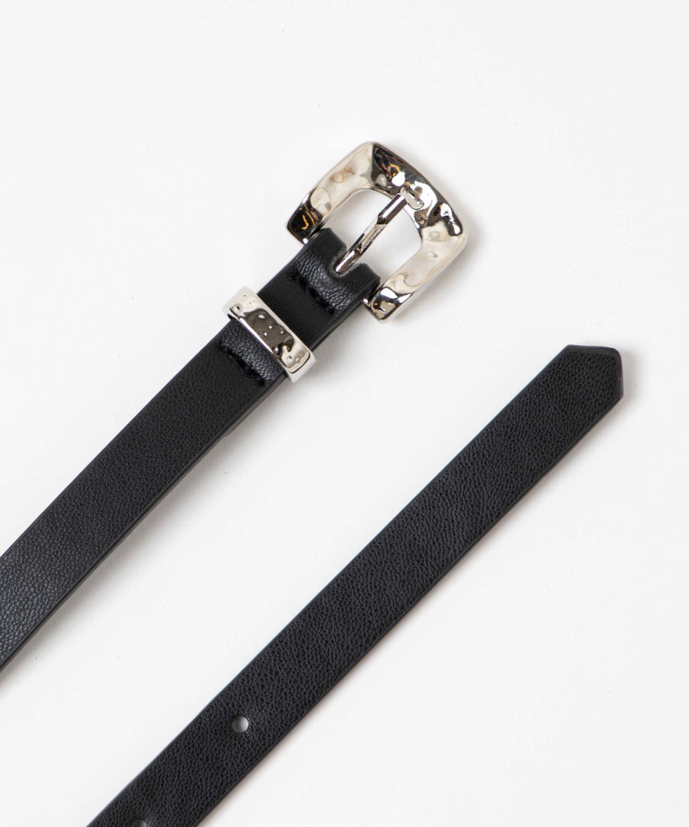 Lデザインバックル細ベルト