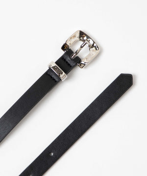 Lデザインバックル細ベルト