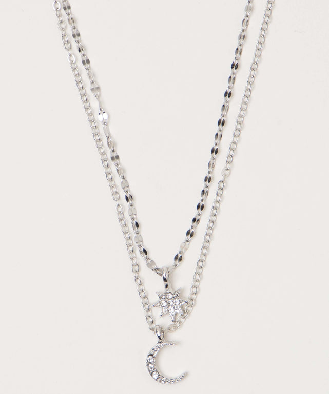 L2連ムーンキラキラネックレス