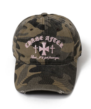 クロス刺繍カモフラキャップ