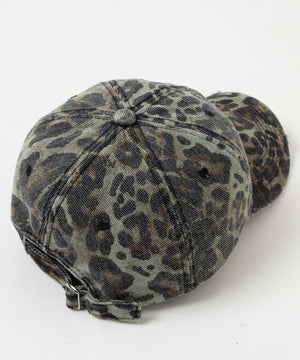 刺繍レオパードキャップ