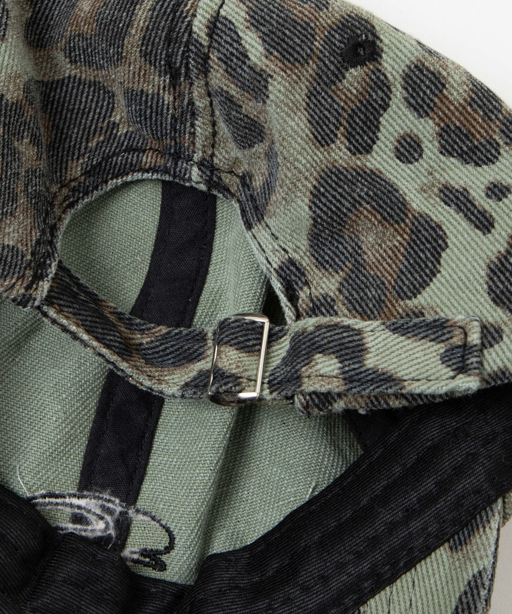 刺繍レオパードキャップ