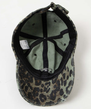 刺繍レオパードキャップ