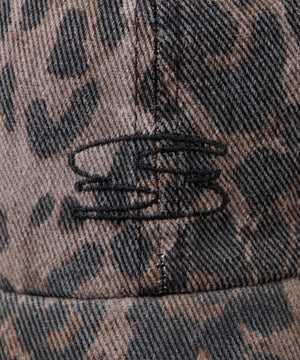 刺繍レオパードキャップ