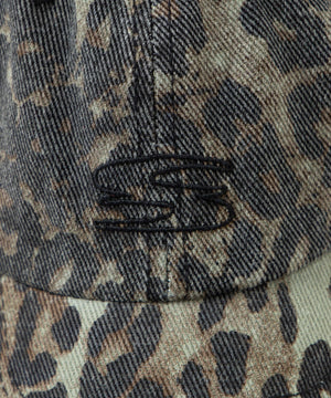 刺繍レオパードキャップ