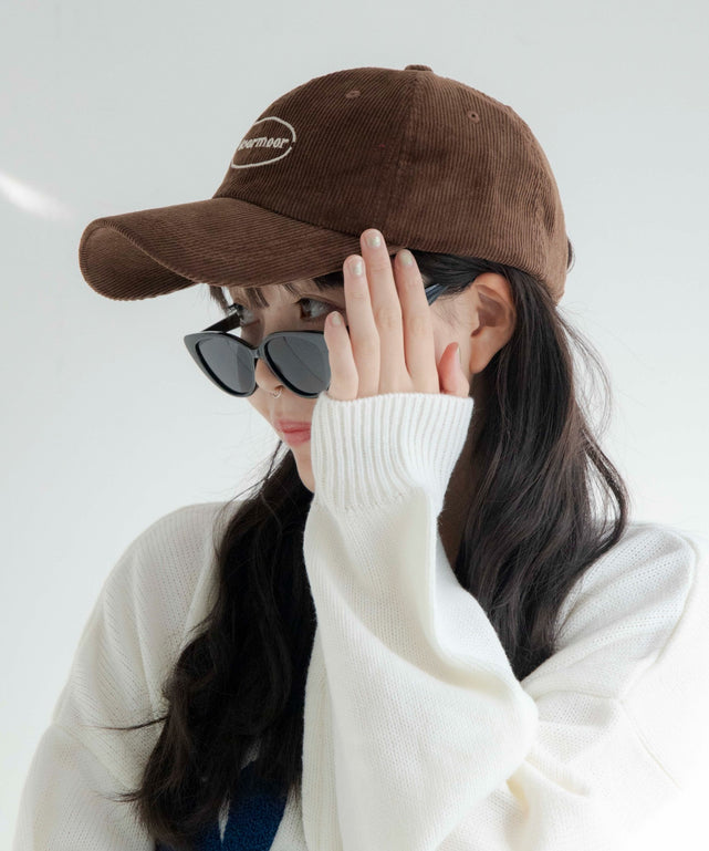 ワンポイントロゴコーデュロイキャップ/ブラウン