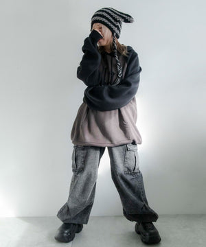 ローゲージボーダーネコミミニットキャップ