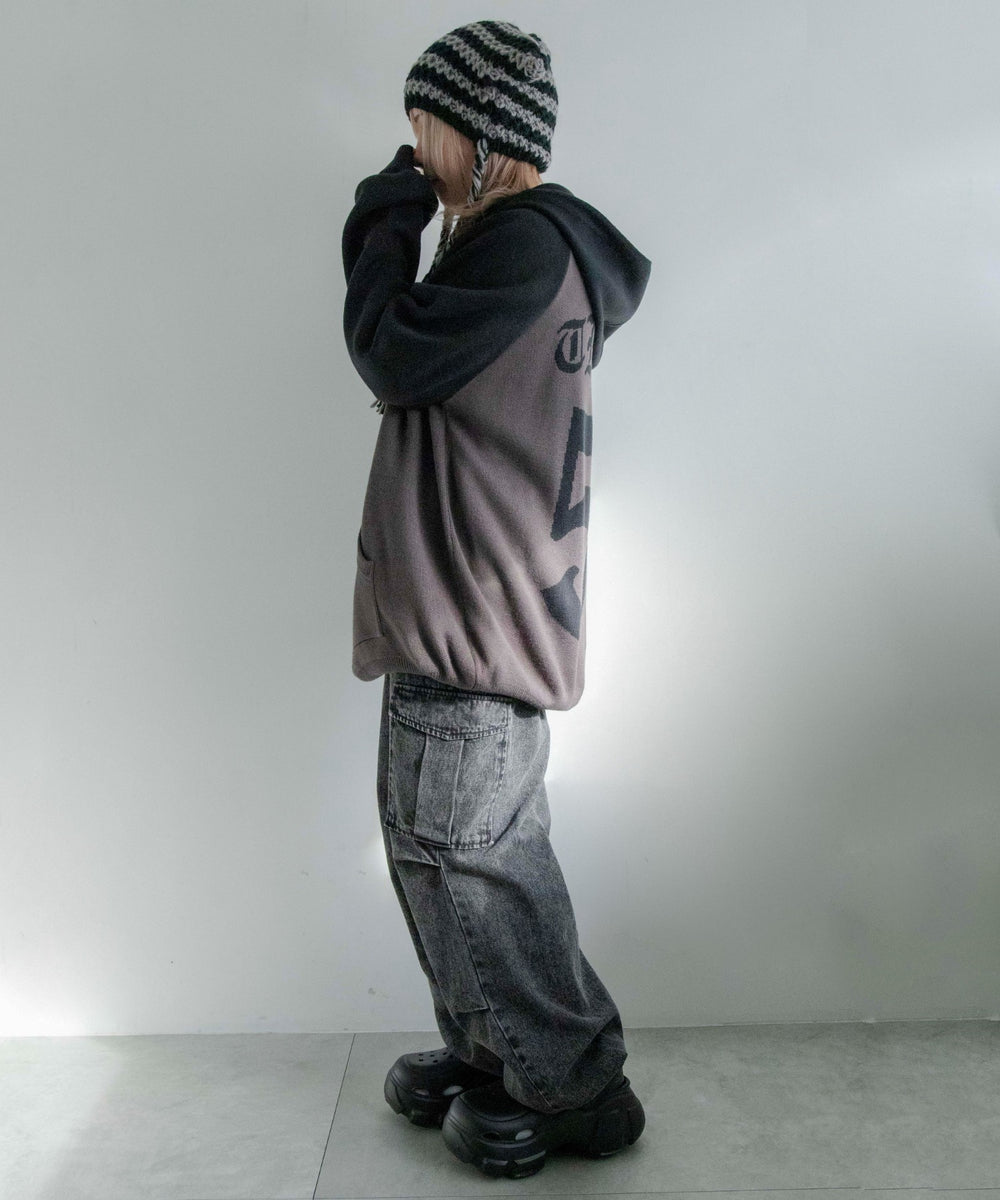 ローゲージボーダーネコミミニットキャップ