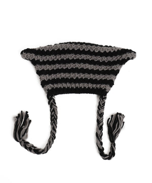 ローゲージボーダーネコミミニットキャップ