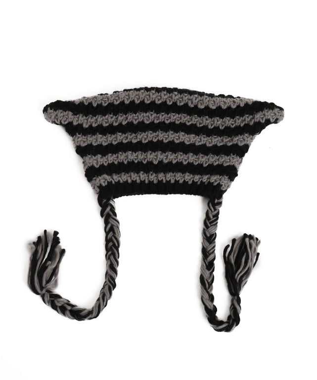 ローゲージボーダーネコミミニットキャップ