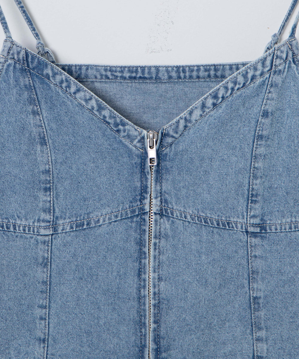 デニムZIPビスチェ