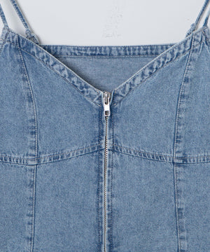 デニムZIPビスチェ