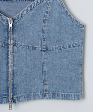 デニムZIPビスチェ