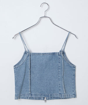 デニムZIPビスチェ