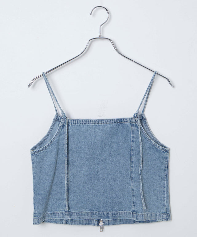 デニムZIPビスチェ