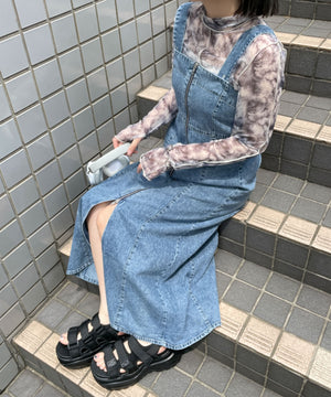 デニム中濃加工色　モデル:155cm F着用