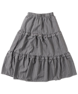 ティアードチェックロングスカート