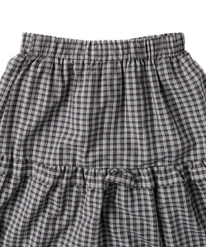 ティアードチェックロングスカート