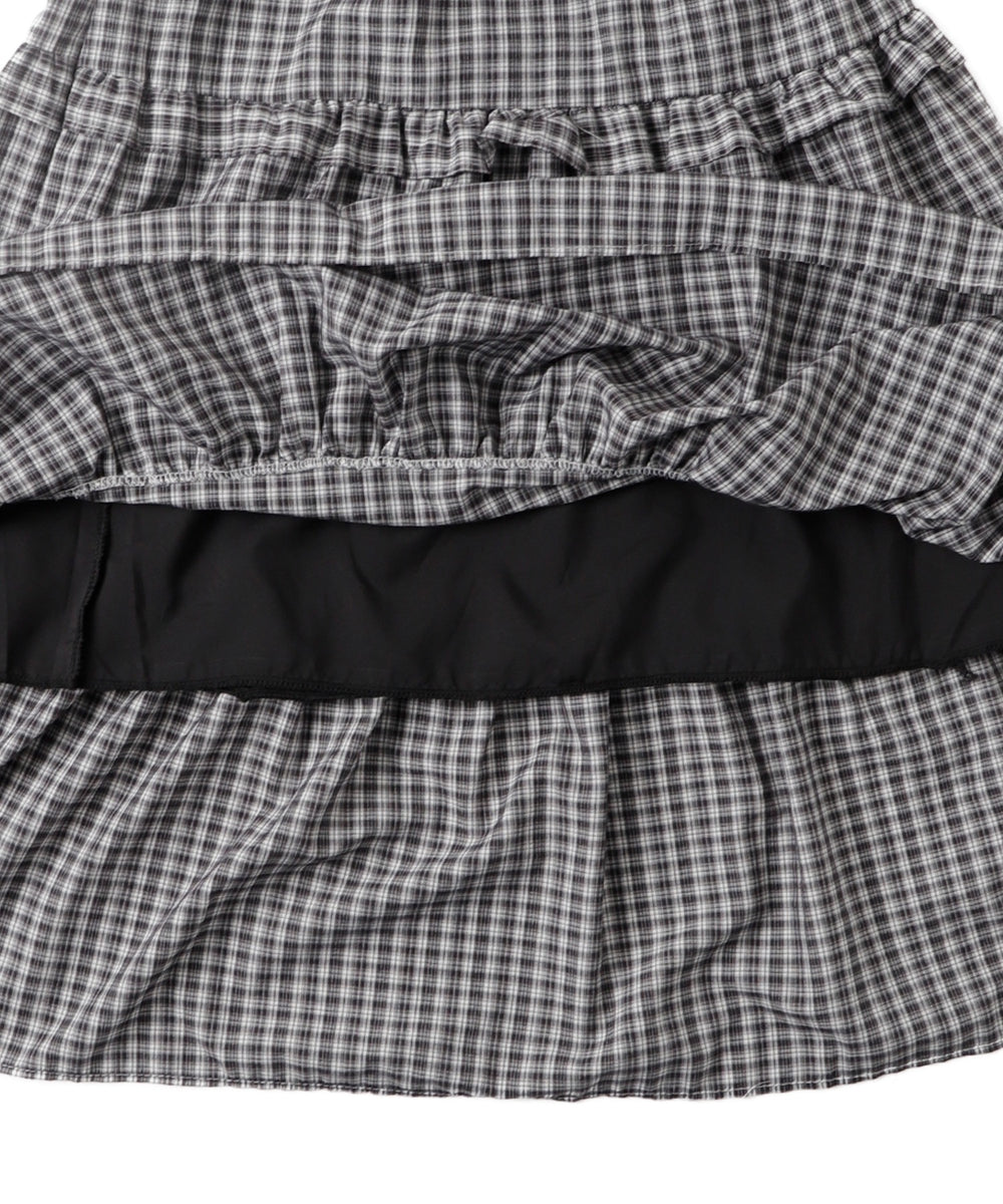 ティアードチェックロングスカート