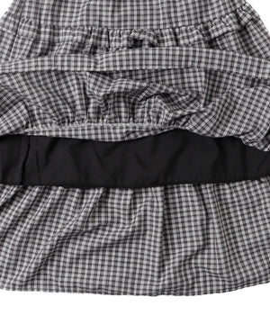 ティアードチェックロングスカート