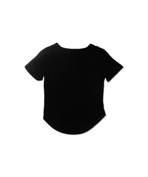 バイカラーレイヤードラウンドネックトップス