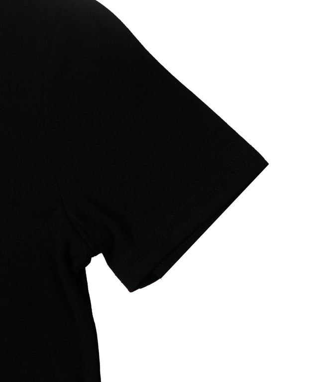 バイカラーレイヤードラウンドネックトップス