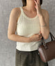 ノースリーブホルターネックニット/ホワイトアイボリー　モデル:155cm F着用
